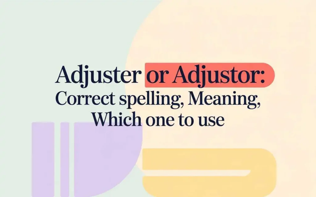 Adjuster or Adjustor