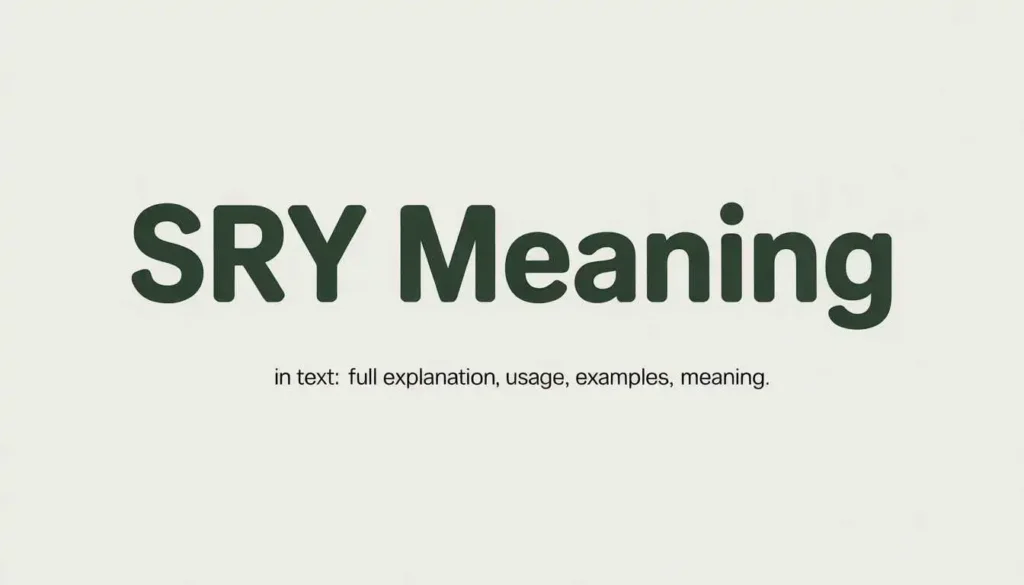 SRY Meaning
