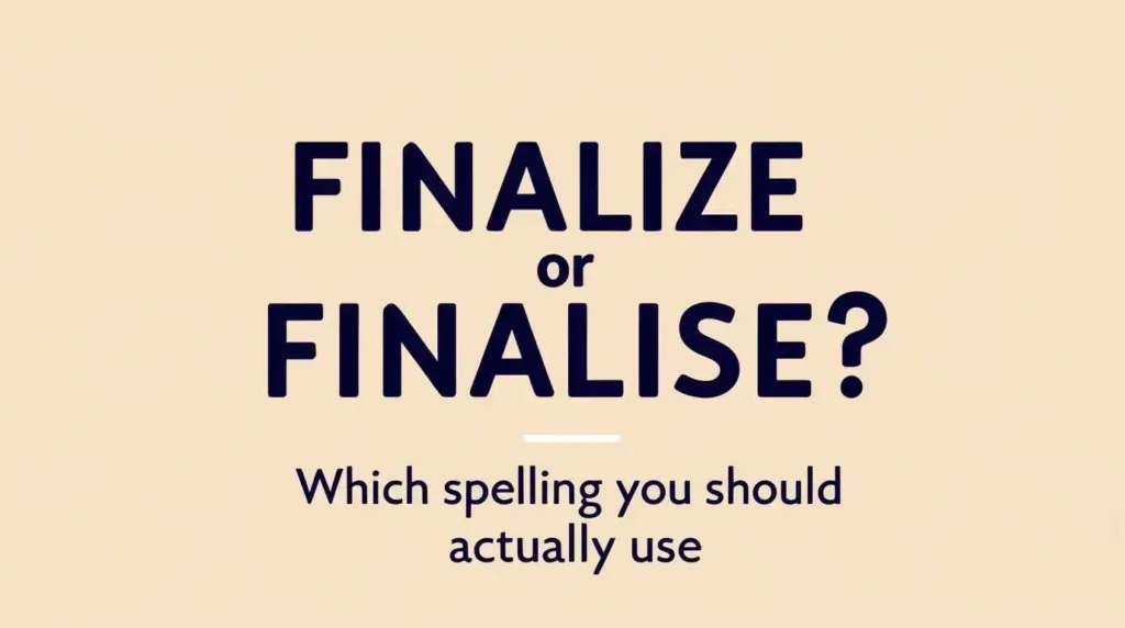 Finalize or Finalise
