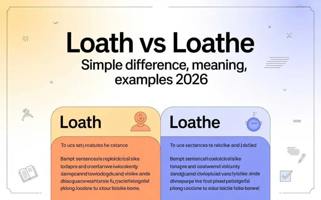 Loath vs Loathe
